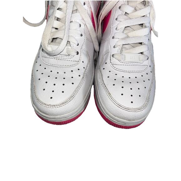 Nike Air Force 1 AF‎ White Fuchsia Pink High Top Shoes Womans Sz 7 334031-110 - Picture 5 of 13